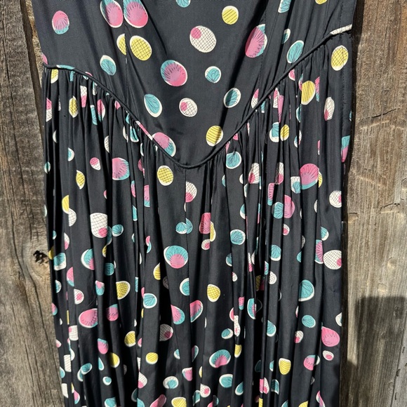 1940s Party Lines by Domb Maxi Dress Abstract Polka Dot Puff Sleeve Size XS / S - Picture 8 of 11
